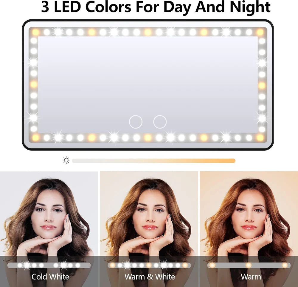 LUXEGLOW™ Car Vanity Mirror | 3 Light Modes