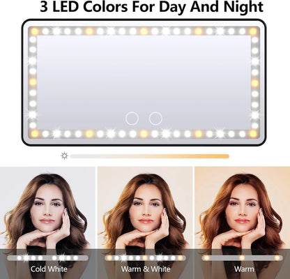 LUXEGLOW™ Car Vanity Mirror | 3 Light Modes