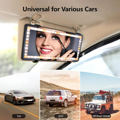 LUXEGLOW™ Car Vanity Mirror | 3 Light Modes